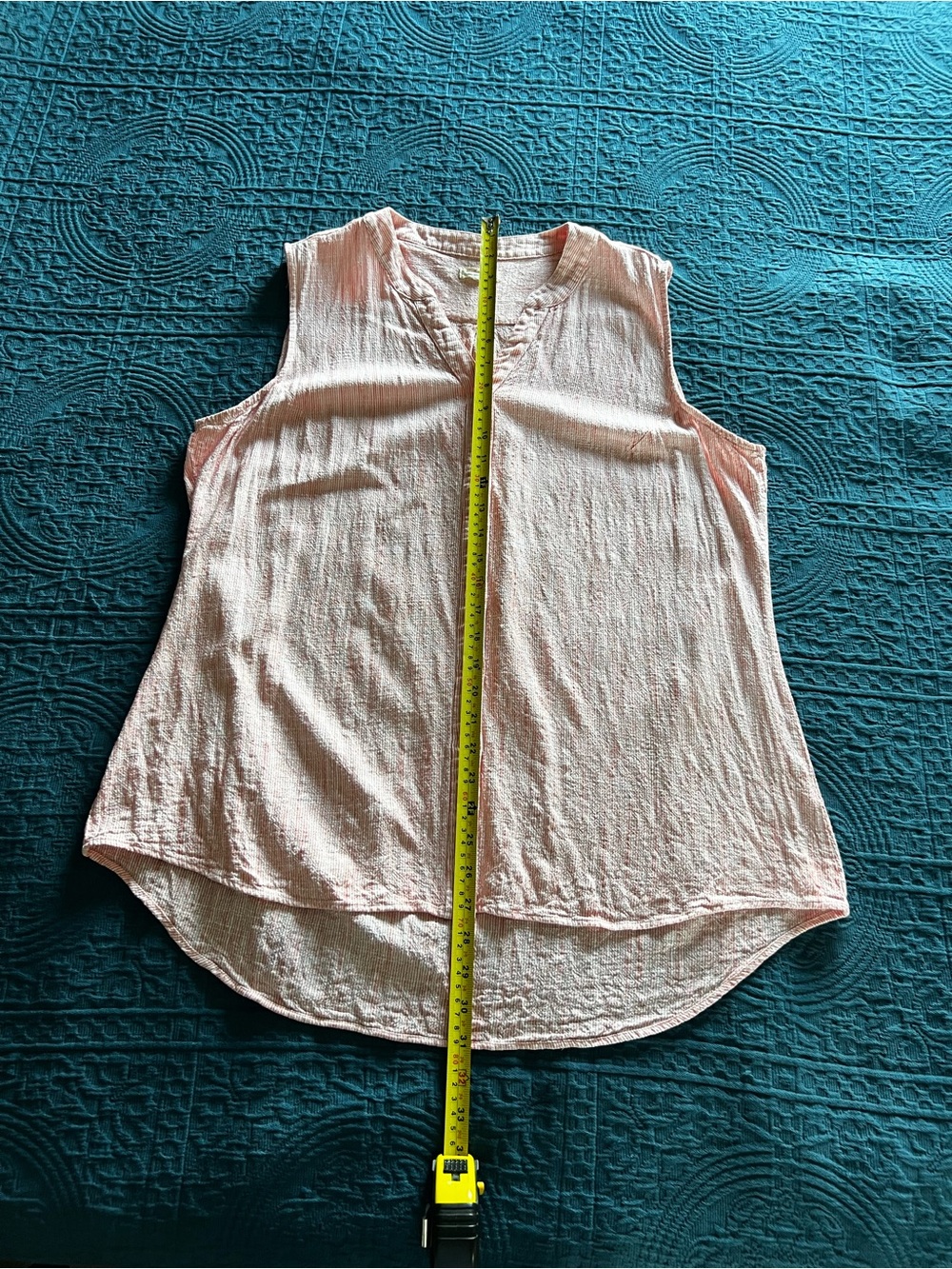 Weatherproof David Peyser Sleeveless Pink Collared Button Part Linen Shirt-XL - Picture 15 of 16